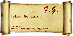 Faber Gergely névjegykártya
